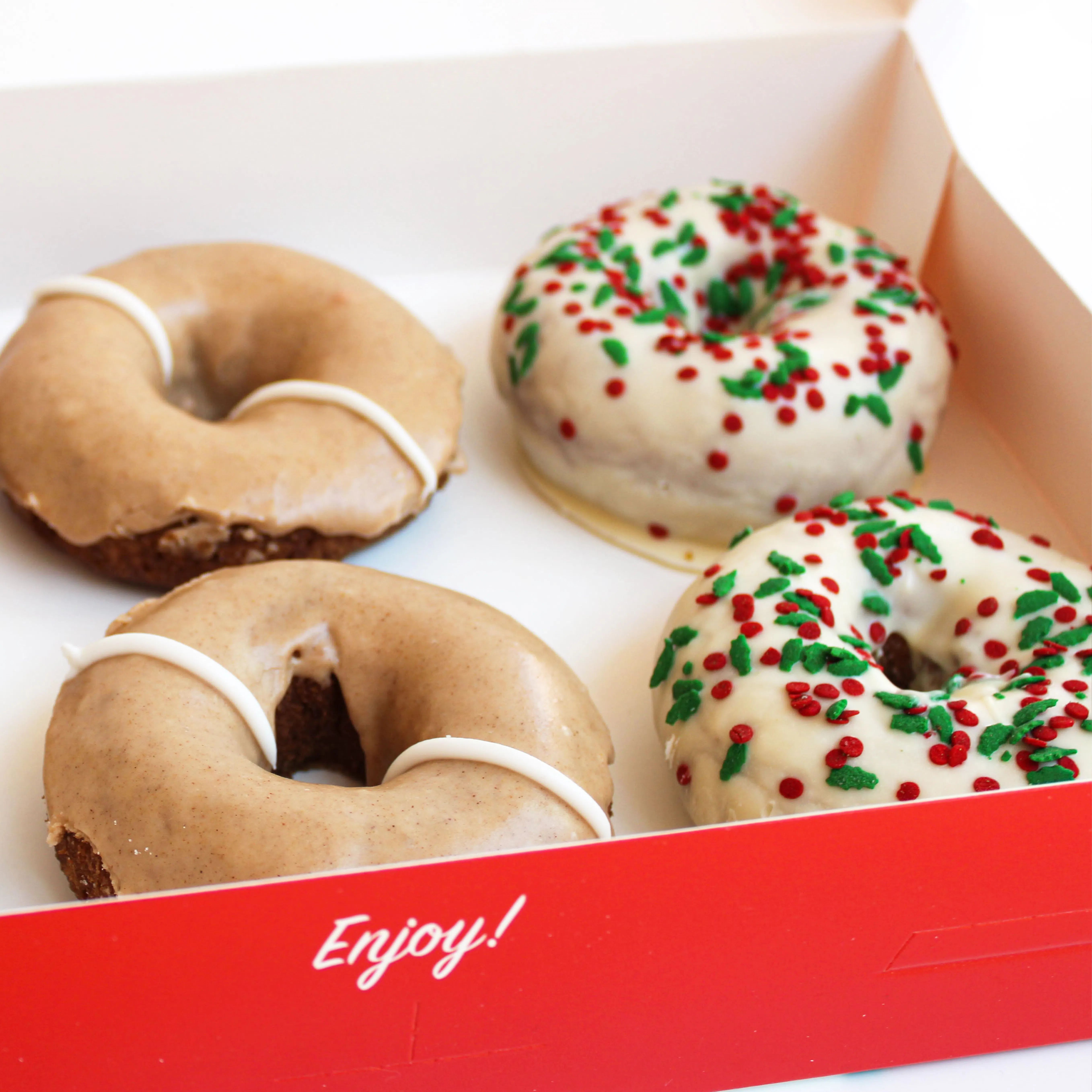 Gingerbread + Sugar Cookie Holiday Donuts - 12 Pack | Goldbelly