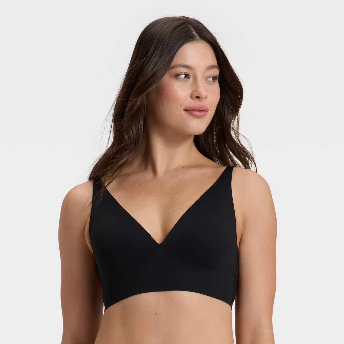 Women's Luxury Collection Removeable Pad Longline Plunge Bralette - Auden\u2122 Black XS | Target