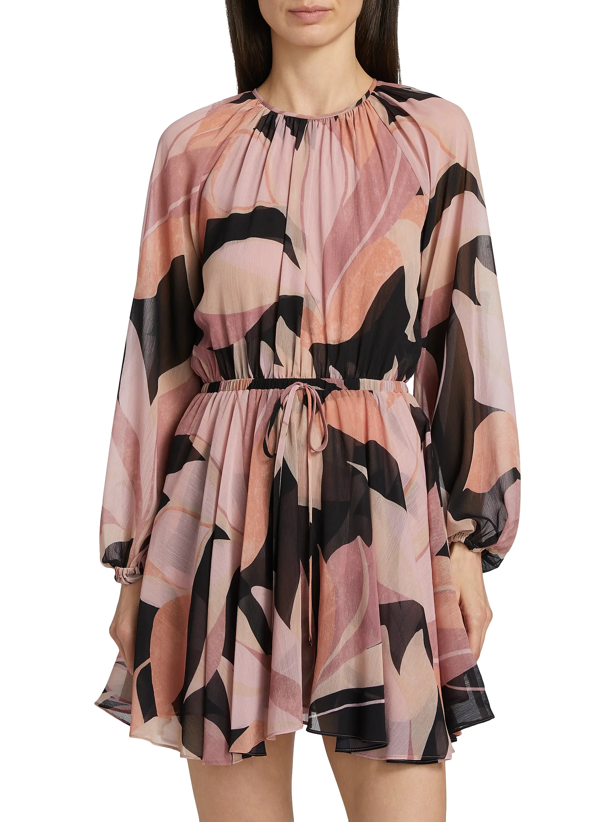 Anthea Abstract-Print Drawstring Minidress | Saks Fifth Avenue