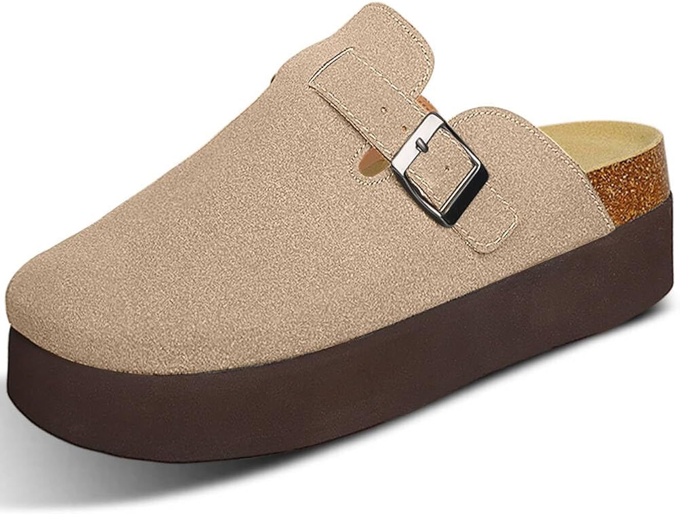 Clogs for Women Boston Clogs Corks Mules for Women Footbed Sandals for Women Shoes Slip on Suede ... | Amazon (US)