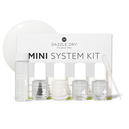 Dazzle Dry Mini Kit 4 Step System - Fine China, a sheer milky white. Simple and clean. (5 Piece Kit / 5 Manicures) | Amazon (US)