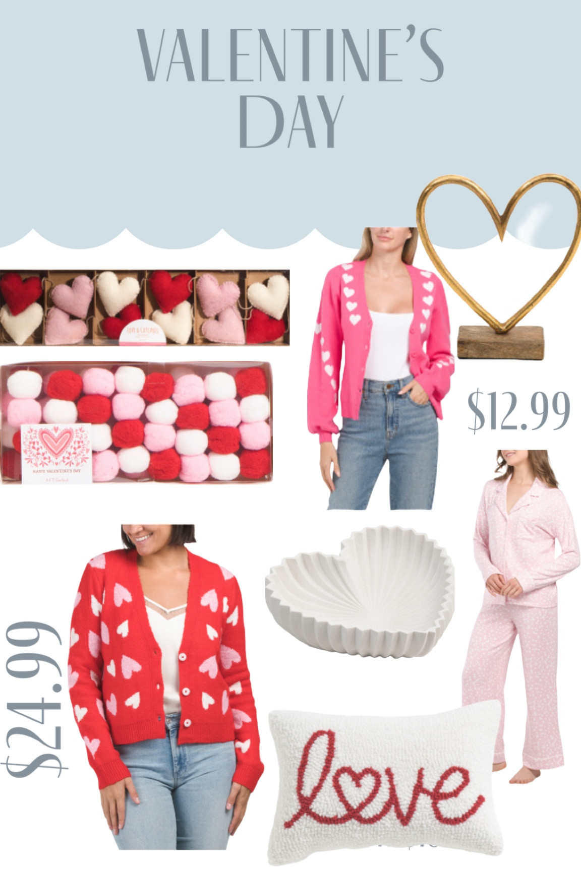 Valentine’s Day garland, Heart cardigan, heart shaped dish, Valentine’s Day decor, Valentines Day pillow

#LTKfindsunder50 #LTKSeasonal #LTKhome