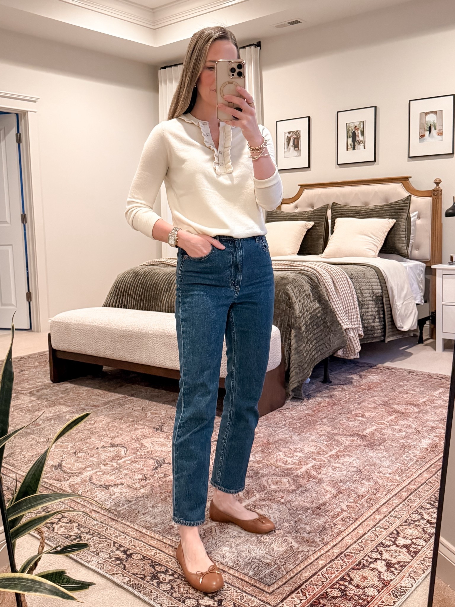 Ruffle details that make a basic feel special ✨
This top from 89th & Madison (S) is such a cute and affordable find. I paired it with Abercrombie high-rise ankle straight jeans in the dark wash — I size up to 26R in darker denim for a little more comfort.

#LTKClassicStyle #AbercrombieJeans #AffordableFinds #MomStyle #WinterOutfit




#LTKgrwm #LTKWorkwear #LTKootd