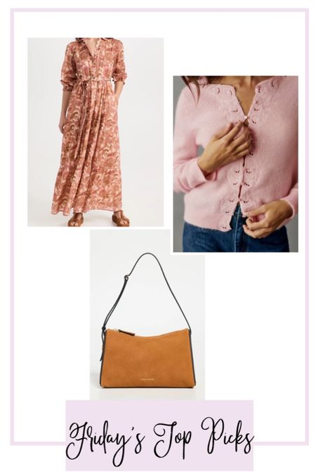 Fall outfits. Fall dress. Floral maxi dress. Pink cardigan. Fall sweater. Brown suede shoulder bag 
.
.
.
… 

#LTKitbag #LTKover40 #LTKstyletip