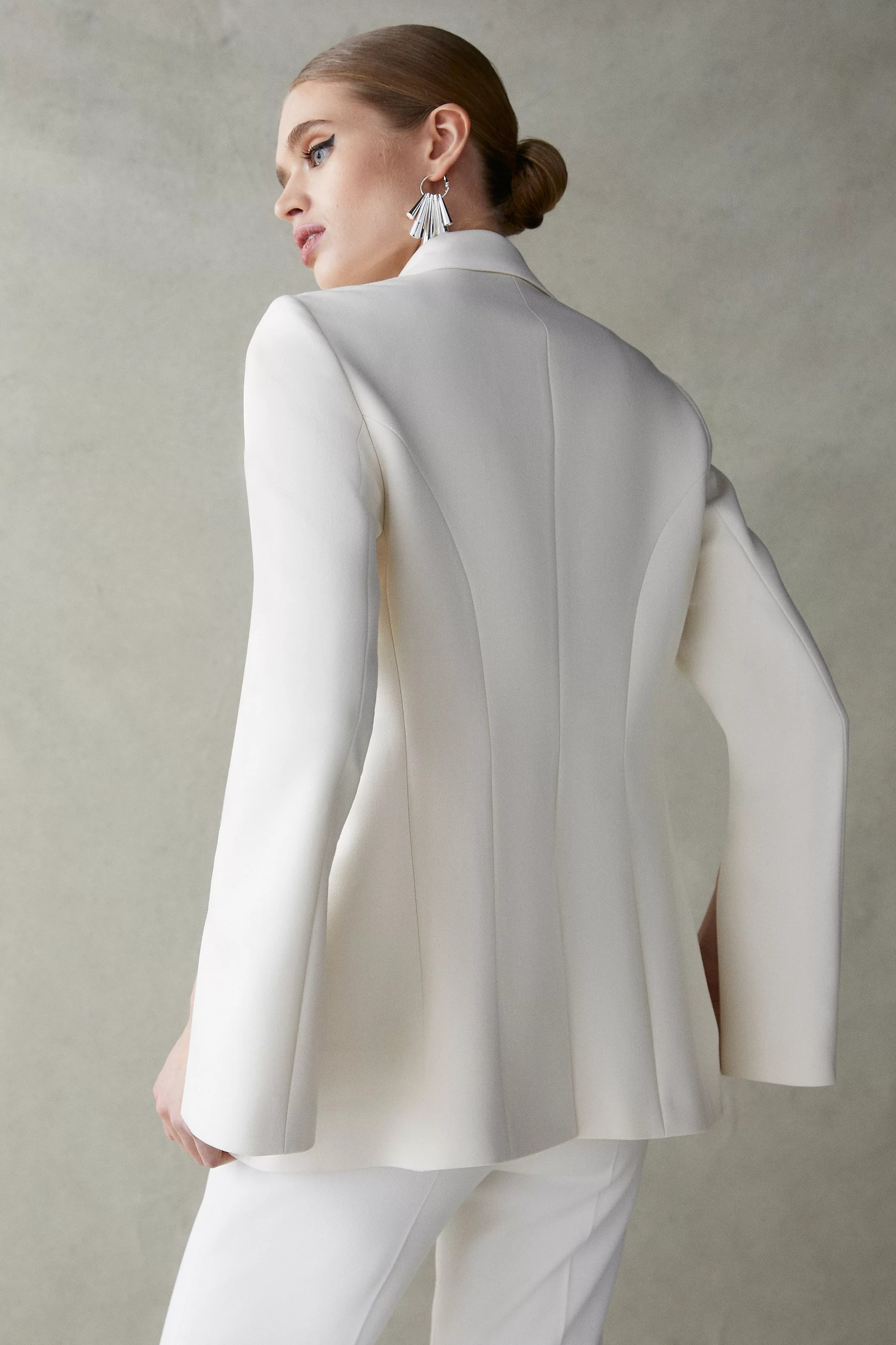 Crystal Embellished Collar Tailored Jacket | Karen Millen UK & IE