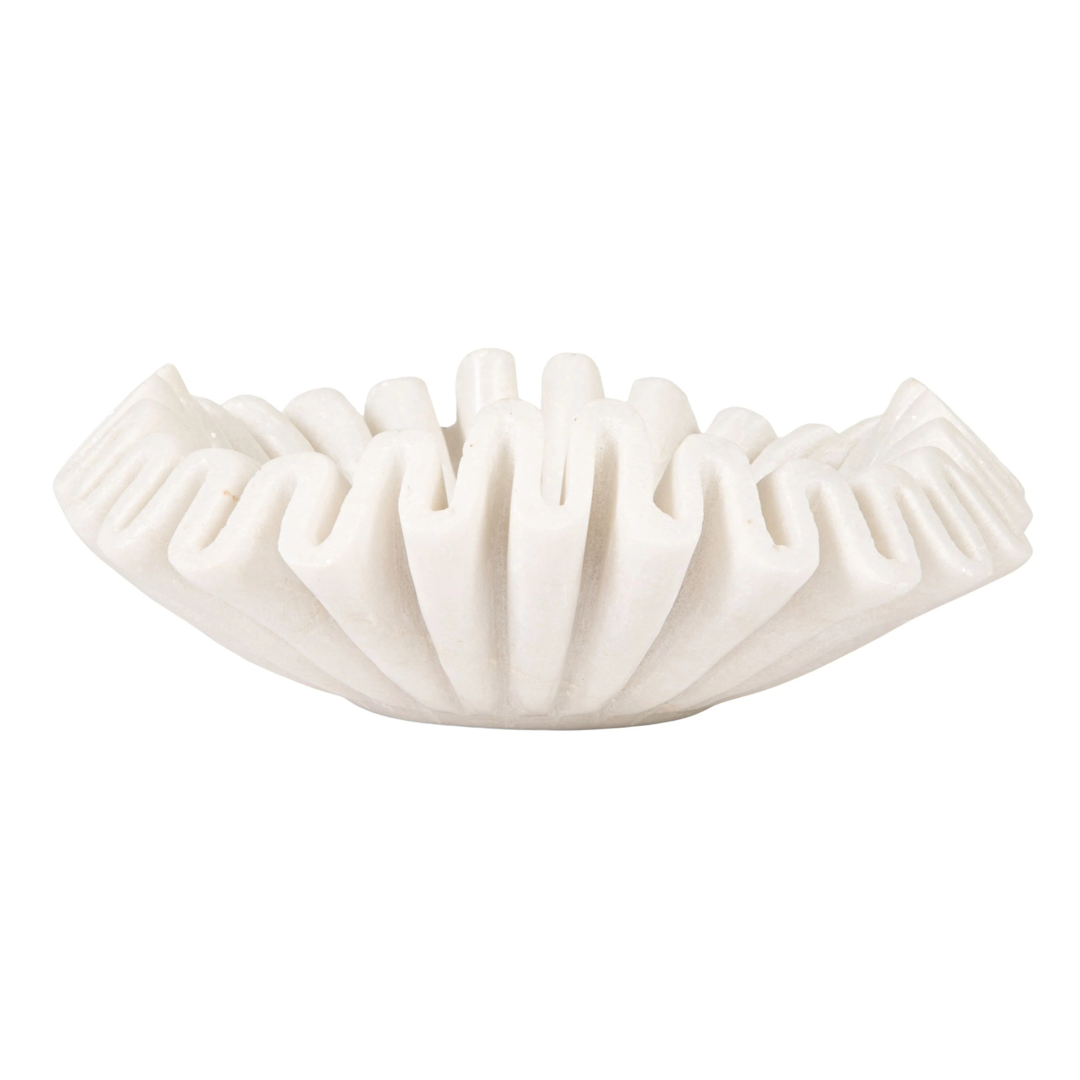 Pietra Marble Round Ruffle Bowl | Wayfair North America