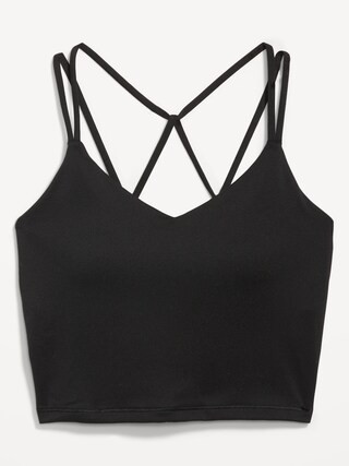 Light Support PowerPress Strappy Longline Sports Bra for Women XS-4X | Old Navy (CA)