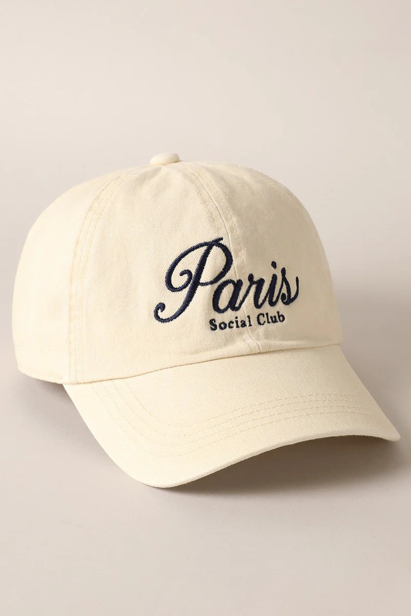 Paris Social Club Embroidered Cap | Evercado