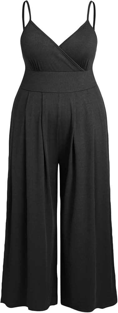 CIDER Women's V-neck Cami Wide Leg Jumpsuit Plus Size | Amazon (US)