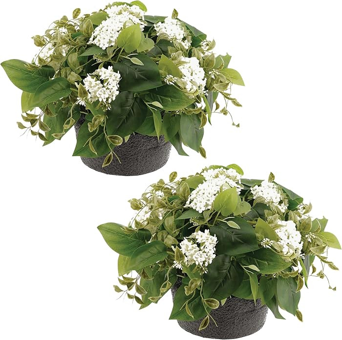 Haute Decor Adjustable Artificial White Hydrangea Urn Fillers, Set of 2 | Amazon (US)