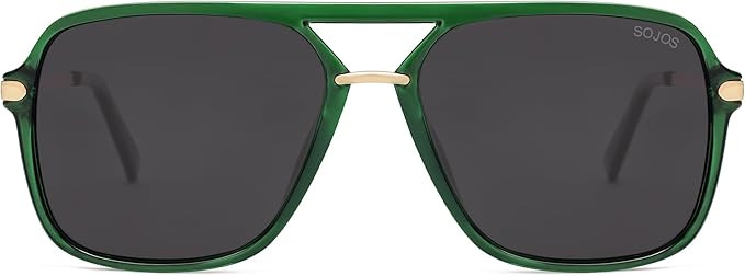 SOJOS Sunglasses for Women & Men, Square, Retro, Polarized Lens, Trendy Aviator, 90s Shades | Amazon (US)