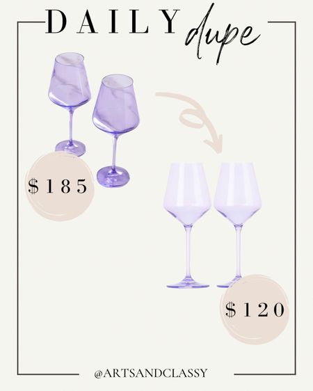These lavender wine glasses are so dreamy and a great look-alike to the popular Estelle stemware at a fraction of the price! These would be a gorgeous gift for the holidays. 
#amazon #dailydupe #westelm #saveorsplurge

#LTKGiftGuide #LTKhome #LTKHoliday
