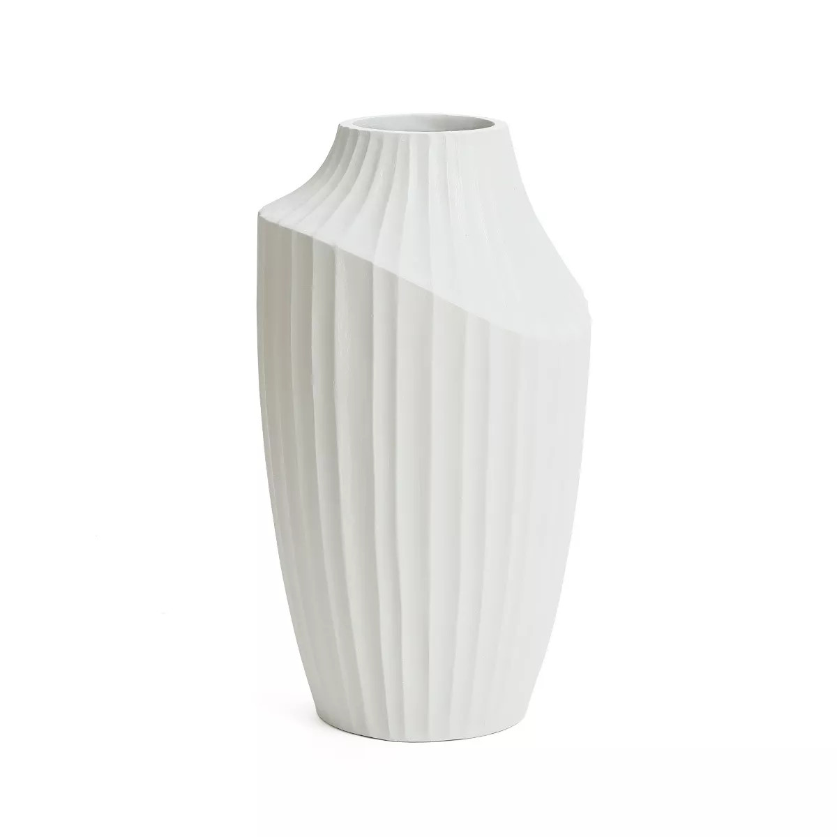 LuxenHome White MgO Modern Abstract Sculpture 20-Inch Tall Vase | Target