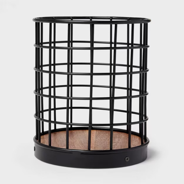 Iron and Mangowood Wire Utensil Holder Black - Threshold™ | Target