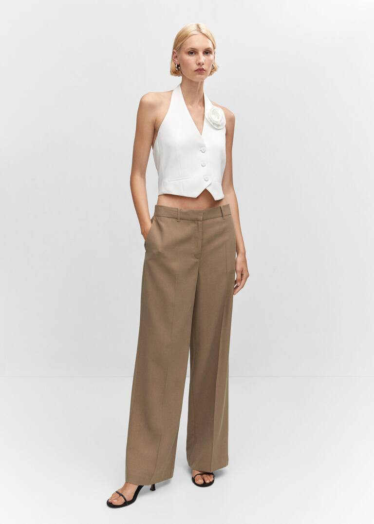 Low waist wideleg trousers -  Women | #tiendas.nombre.cabecera.she USA | MANGO (US)