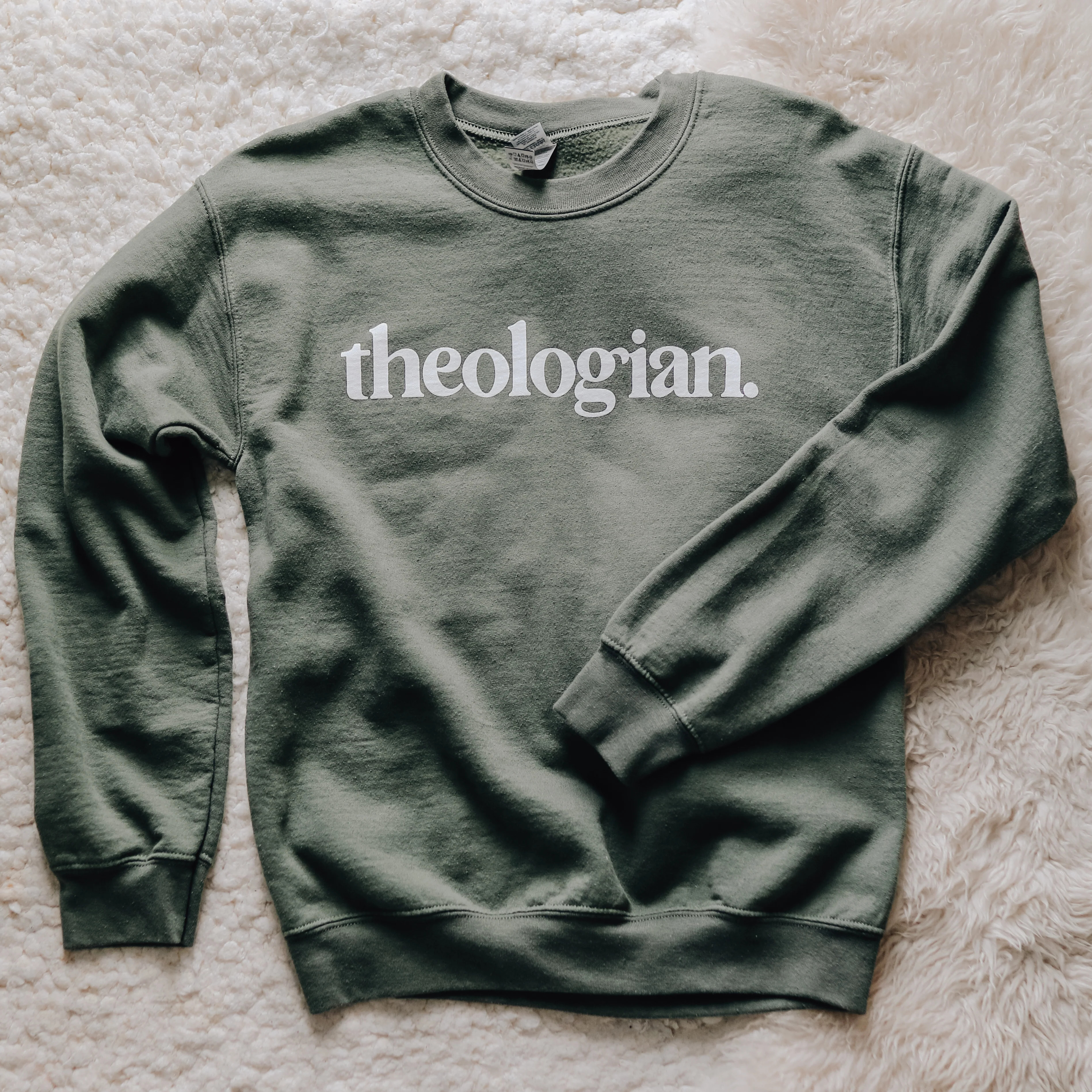 Theologian Sweatshirt - Olive | The Daily Grace Co.