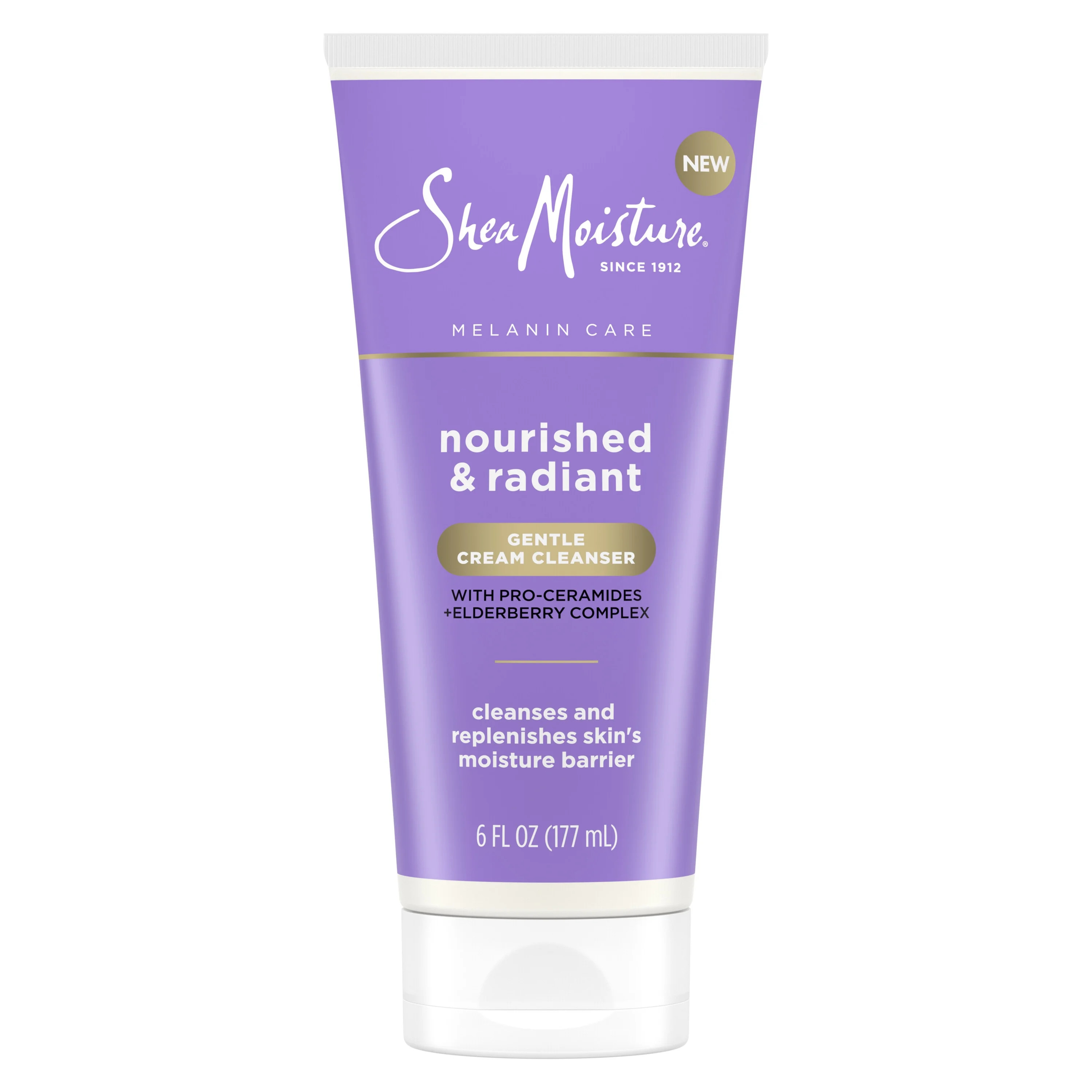SheaMoisture Melanin Care Cream Cleanser with Pro-Ceramides + Elderberry Complex All Skin, 6 oz | Walmart (US)