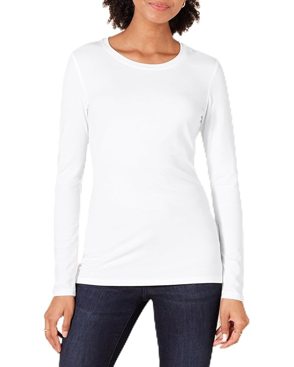Amazon Essentials Womens Regular-Fit Long-Sleeve Crewneck T-Shirt (Available in Plus Size) | Amazon (US)