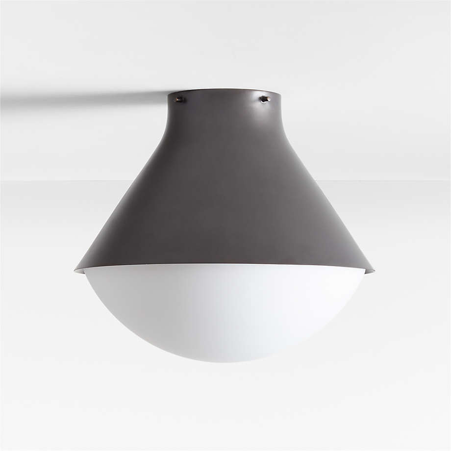 Rainier Brass Conical Flush Mount Light + Reviews | Crate & Barrel | Crate & Barrel