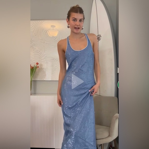 J.Crew Blue Sequin Halterneck Dress, Sz 0 | Poshmark