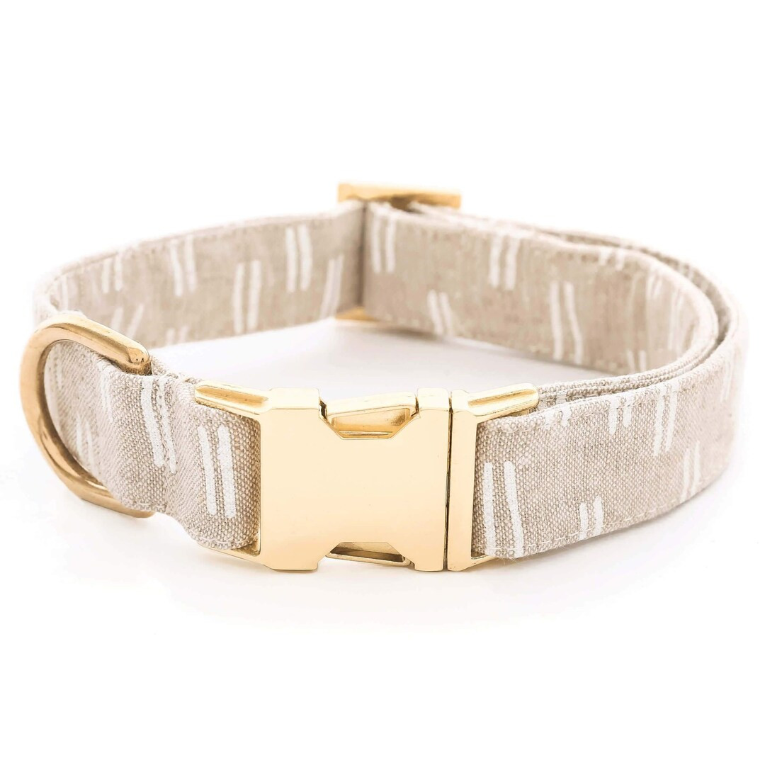 SECONDS SALE: Flax Lines Dog Collar // Classic Beige Pet Collar // Boho Chic Dog Neckwear // Coll... | Etsy (US)