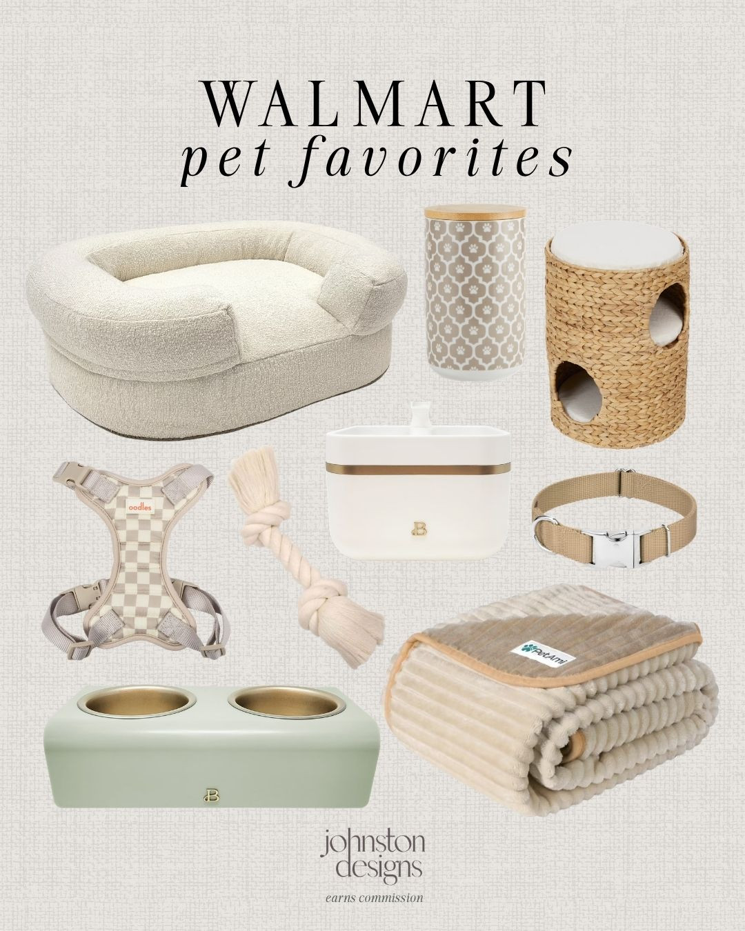 Walmart pet favorites featuring neutral dog accessories, pet bed, bowls, harness, toys, and aesthetic pet essentials for a clean, modern home. 🐾

Walmart pet, dog essentials, pet favorites, dog bed, dog bowls, pet accessories, neutral pet decor, dog harness, dog toys, pet storage, aesthetic pet supplies, modern pet style 

 #LTKHome