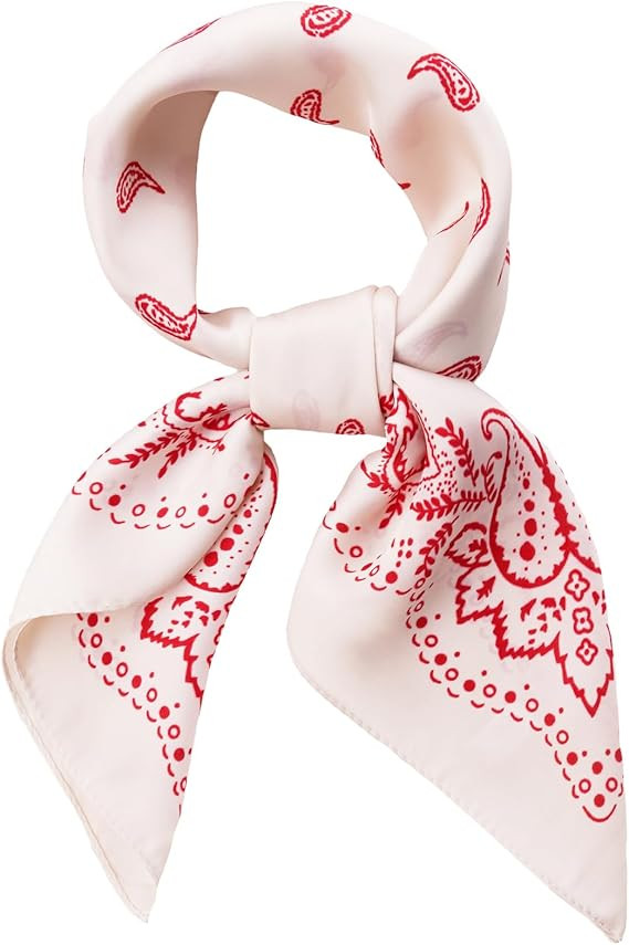 27.5” Satin Fashion Scarf - Silk Like Medium Sqaure Neckerchief Scarf | Silky Head Scarf Bandan... | Amazon (US)