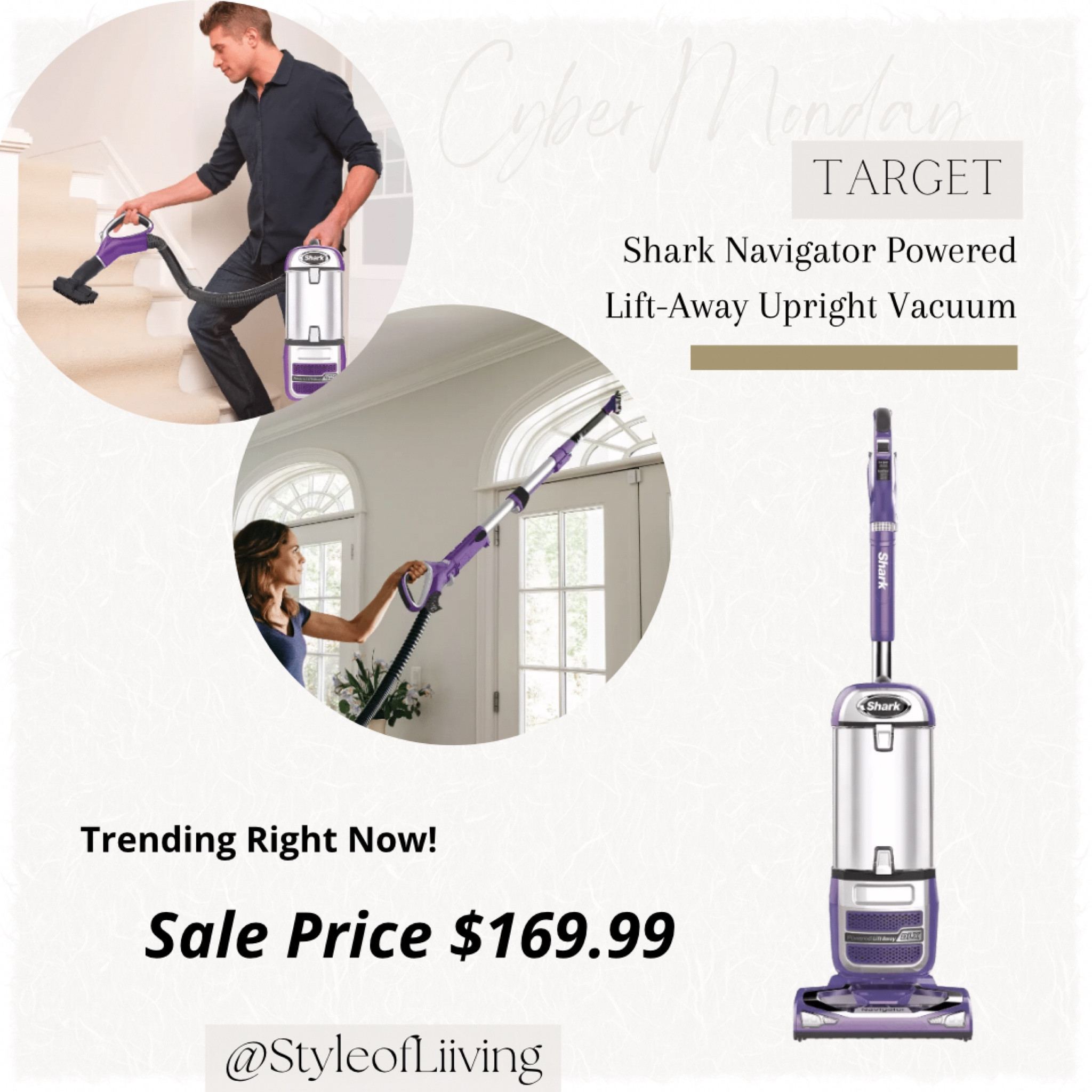 Target’s Cyber Monday! Trending products on sale. Shark Navigator powered lift-away upright vacuum. Sale Price $169.99. Get it while it is still in stock and on sale! Shark floor cleaning and vacuuming products.

#LTKGiftGuide #LTKsalealert #LTKCyberweek