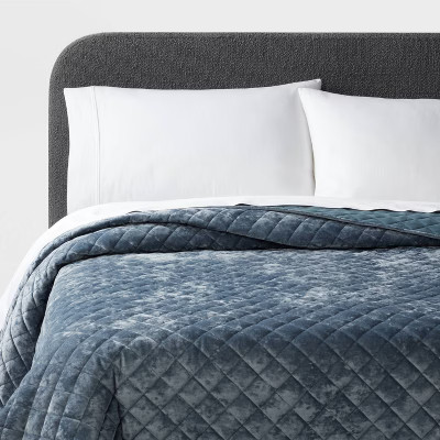 Luxe Diamond Stitch Velvet Quilt - Threshold™ | Target