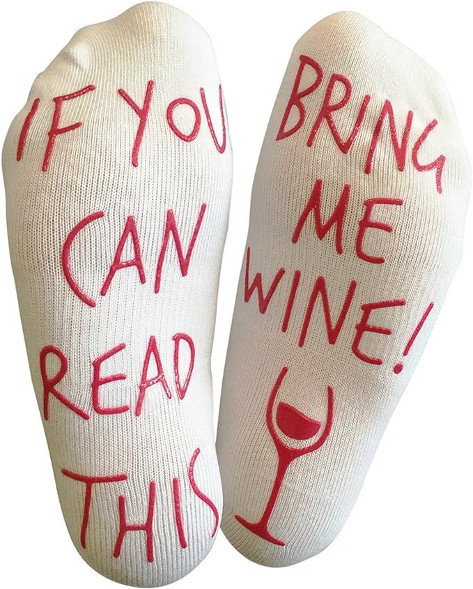 'If You Can Read This Bring Me Wine' Funny Socks for wine lover who has everything | Amazon (US)