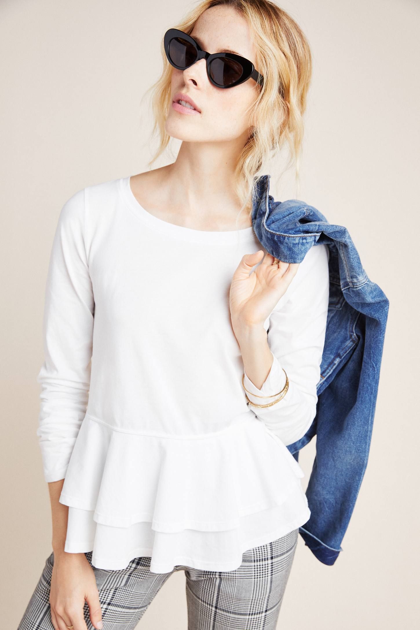 Marcella Ruffled Peplum Top | Anthropologie (US)