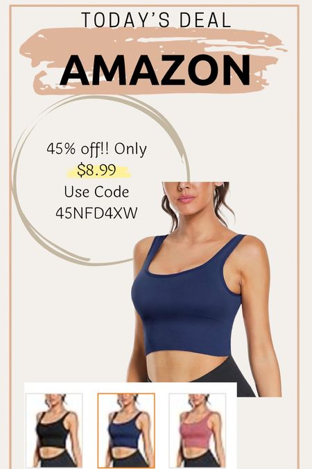 Amazon promo code deal with this sports bra! 

#LTKSaleAlert #LTKActive #LTKFindsUnder50