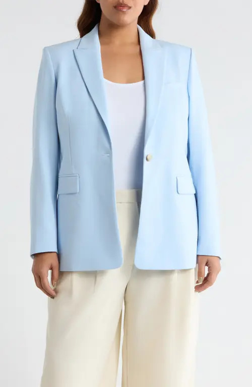 Nordstrom The Ingrid Classic Fit Blazer in Blue Floaty at Nordstrom, Size 4X | Nordstrom