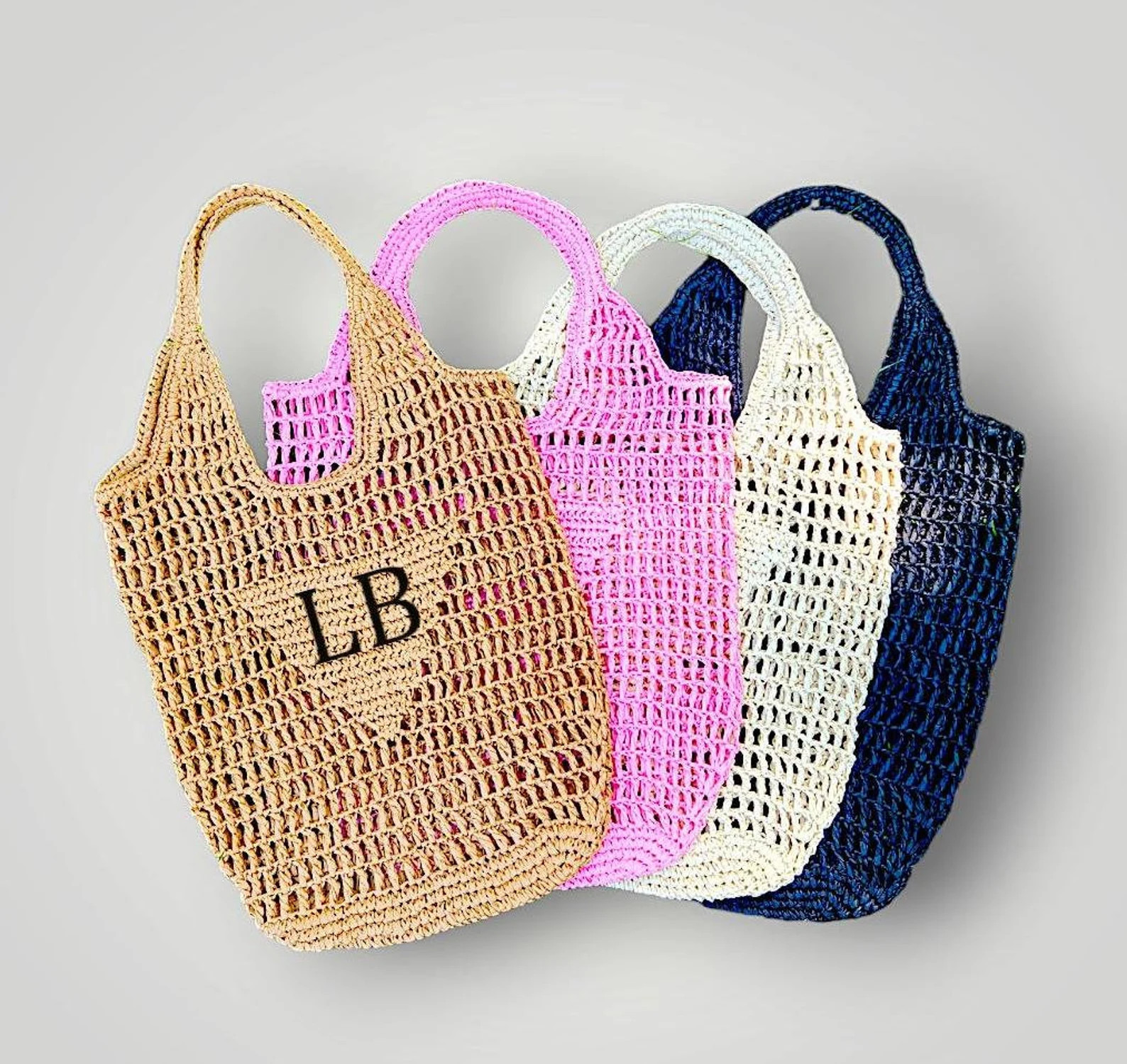 Personalized Raffia Beach Tote Bag for Women Personalized Gift for Her Straw Bag With Initials Ra... | Etsy (US)