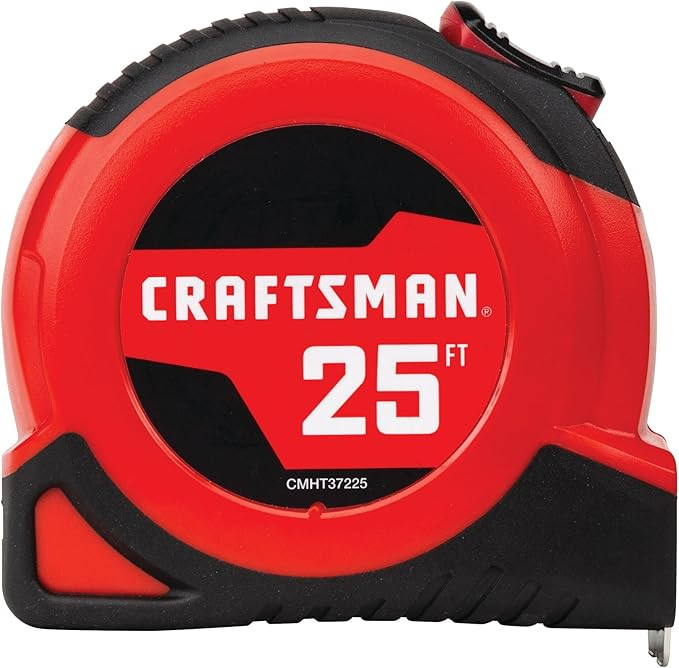 CRAFTSMAN 25-Ft Tape Measure with Fraction Markings, Retractable, Self-Locking Blade (CMHT37225) | Amazon (US)