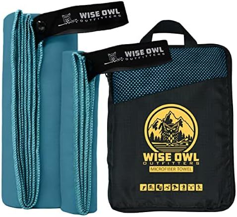 Wise Owl Outfitters Camping Travel Towel - Ultra Soft Compact Quick Dry Microfiber Fast Drying Fitne | Amazon (US)