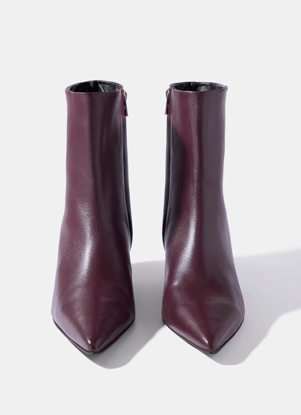 Kailey Burgundy Leather Wedge Ankle Boots | Mint Velvet - ROW
