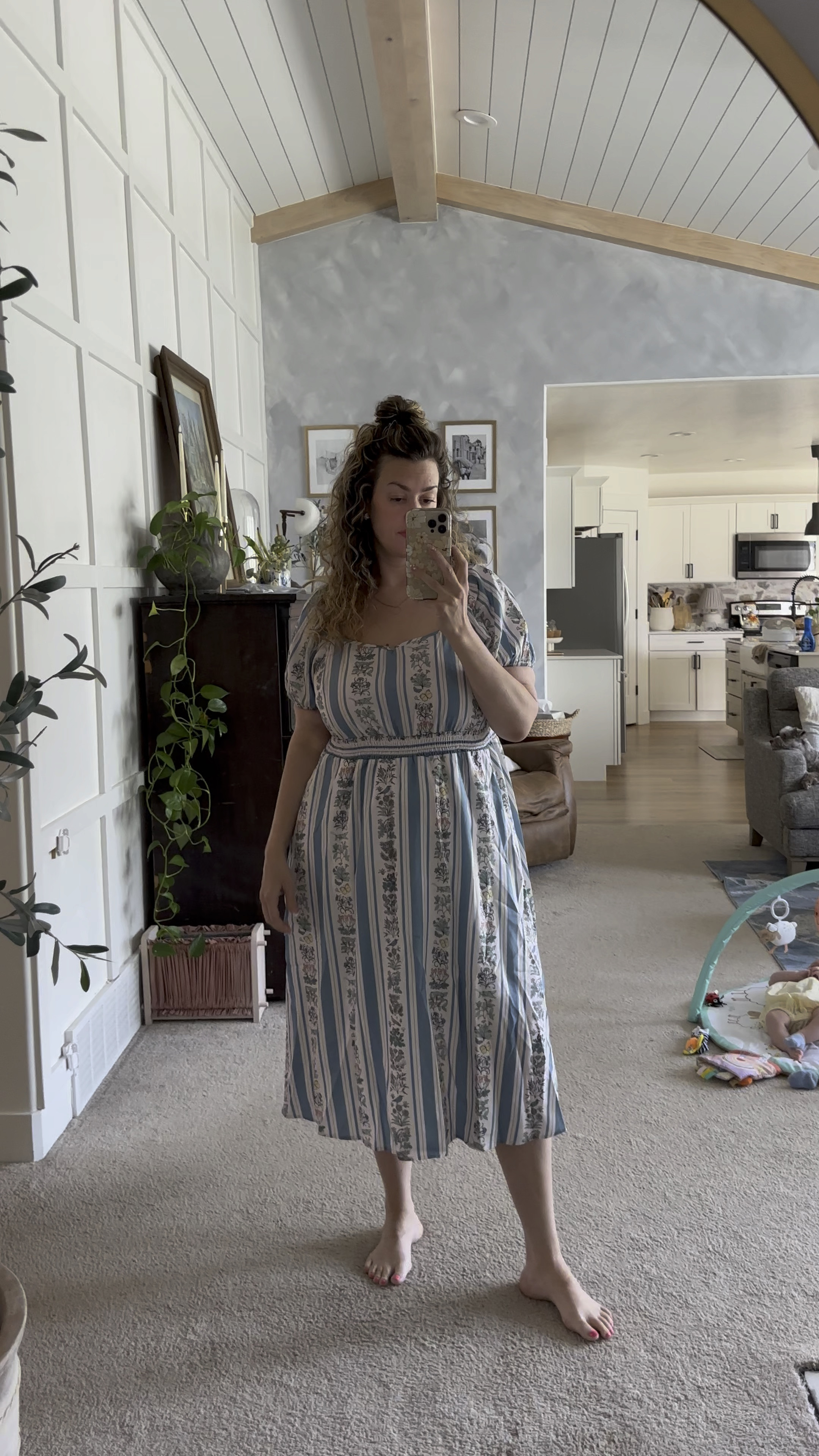 Love this beautiful floral & striped dress! It’s lightweight and comfortable! It’s going to be perfect for summer because it’s lightweight & breathable! A perfect vacation dress! 

#LTKFindsUnder50 #LTKMidsize #LTKPlusSize