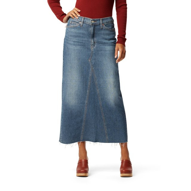 Levi Strauss Signature Women's and Women's Plus Maxi Denim Skirt | Walmart (US)