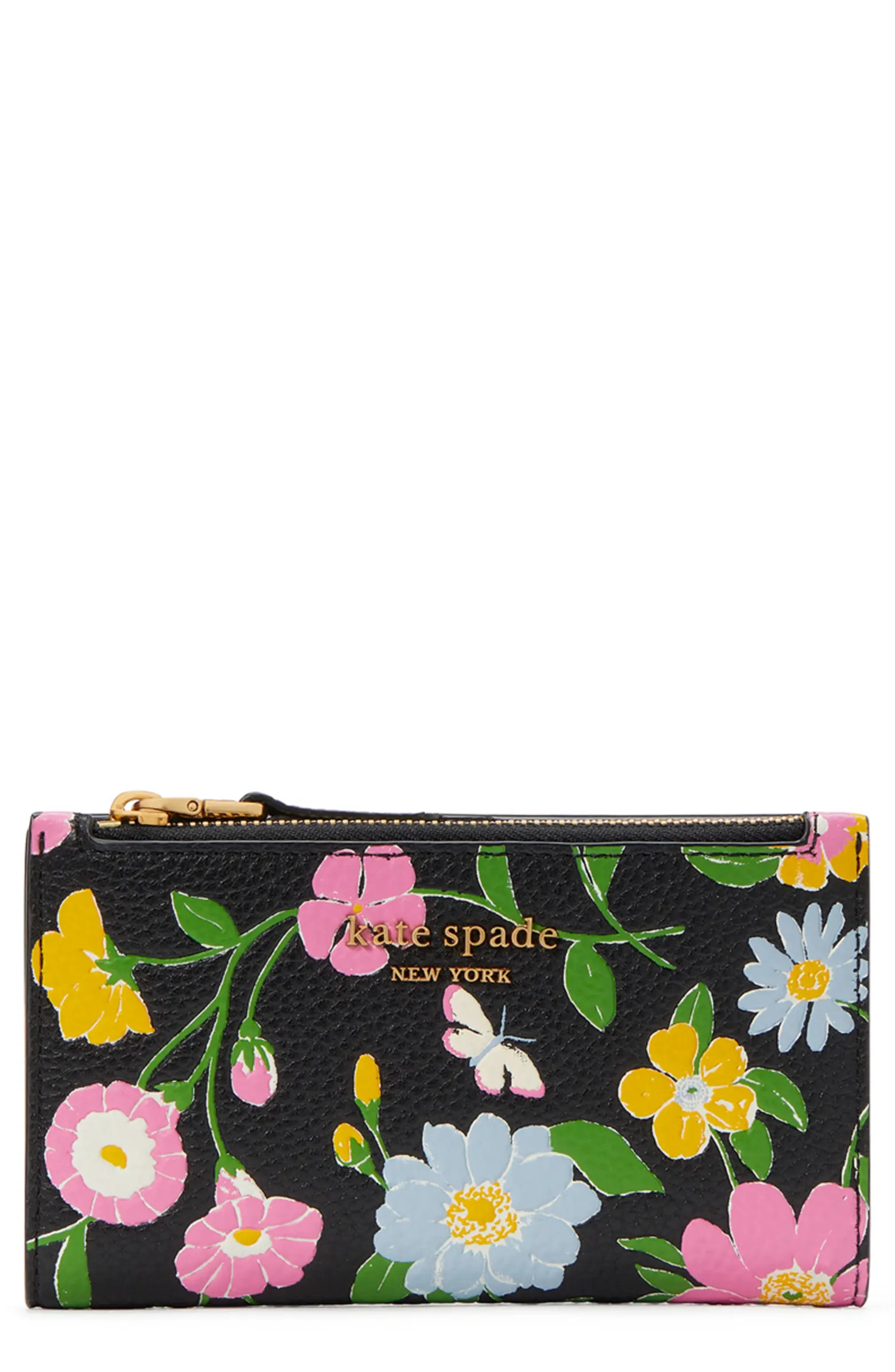 kate spade new york roulette floral embossed leather bifold wallet | Nordstrom | Nordstrom