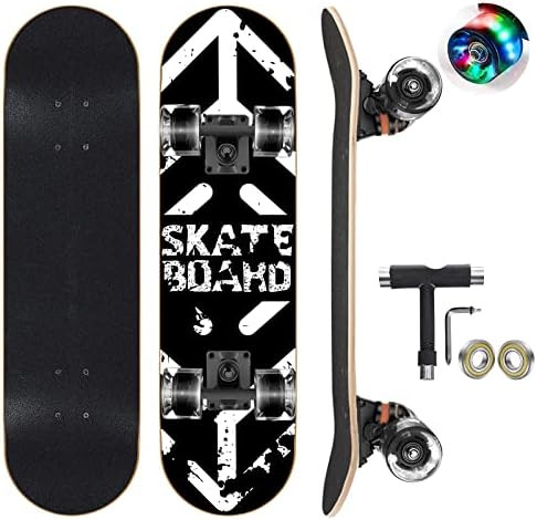 GIEEU Skateboards with Colorful Flashing Wheels for Beginners,Kids,Teens,Adults,31 x 8 Inch Complete | Amazon (US)