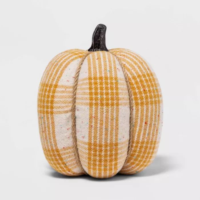 8.5" Large Harvest Fabric Wrapped Pumpkin with Tweed/Plaid Speckle - Hyde & EEK! Boutique™ | Target