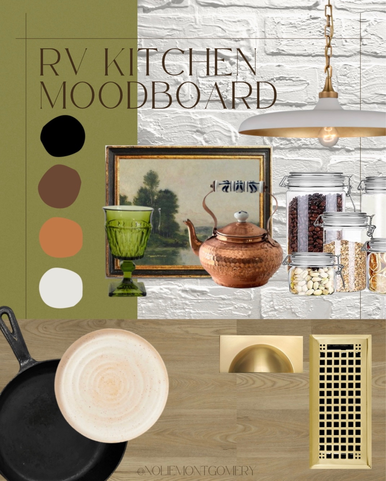 Sharing my RV kitchen moodboard inspired by old world charm textures and colors, with a few modern tweaks to make this look more travel friendly. Such as acrylic storage canisters and melamine “pottery" plates. 

RV life. RV decor. RV lifestyle. Fifth wheel. RV kitchen. RV inspiration  

#LTKhome #LTKSeasonal #LTKtravel