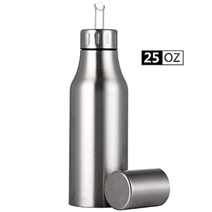 Oil & Vinegar Dispenser Cruet,Stainless Steel Oil Pourer Dispensing Bottles with No Drip Spout,Essen | Amazon (US)