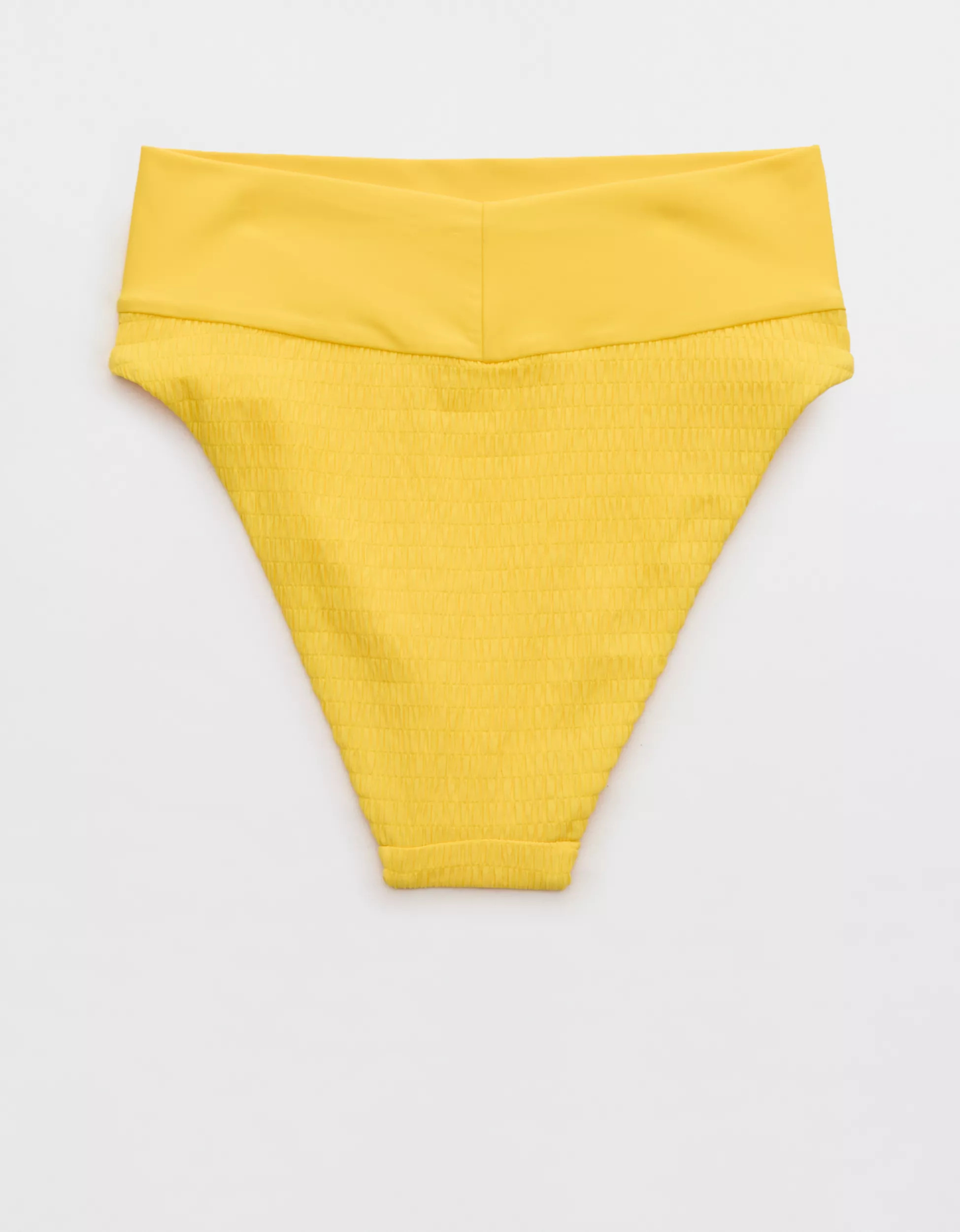 Aerie Smocked High Cut Cheeky Bikini Bottom | Aerie