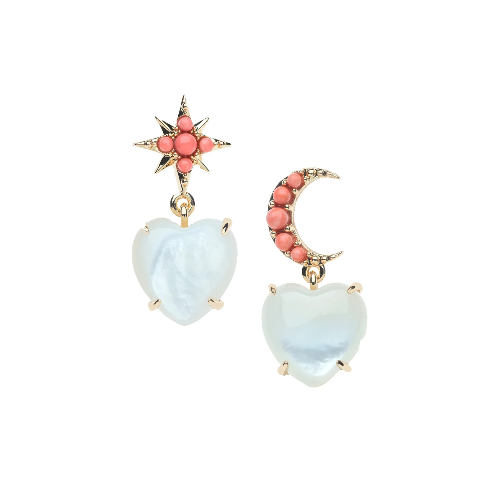 LOVE You To the Moon and Stars Earrings in Mother of Pearl | Jane Win