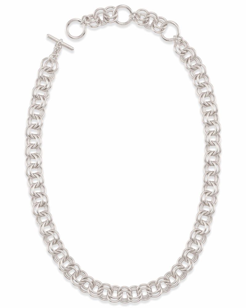 18 Inch Double Chain Link Necklace in Silver | Kendra Scott