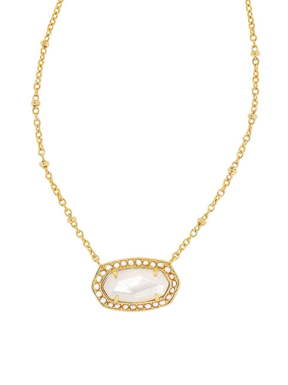 Kendra Scott Elisa 14K-Gold-Plated, 1.4MM Freshwater Pearl, &amp; Mother-Of-Pearl Pendant Necklac... | Saks Fifth Avenue