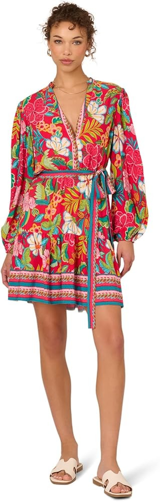 Adrianna Papell Short Printed Rayon Dress | Amazon (US)