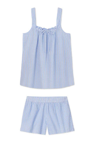 Alice Shorts Set in Blue Seersucker | Lake Pajamas